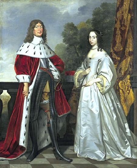 Gerard van Honthorst Double portrait of Friedrich Wilhelm I (1620- 1688) and Louise Henriette (1627-1667). China oil painting art